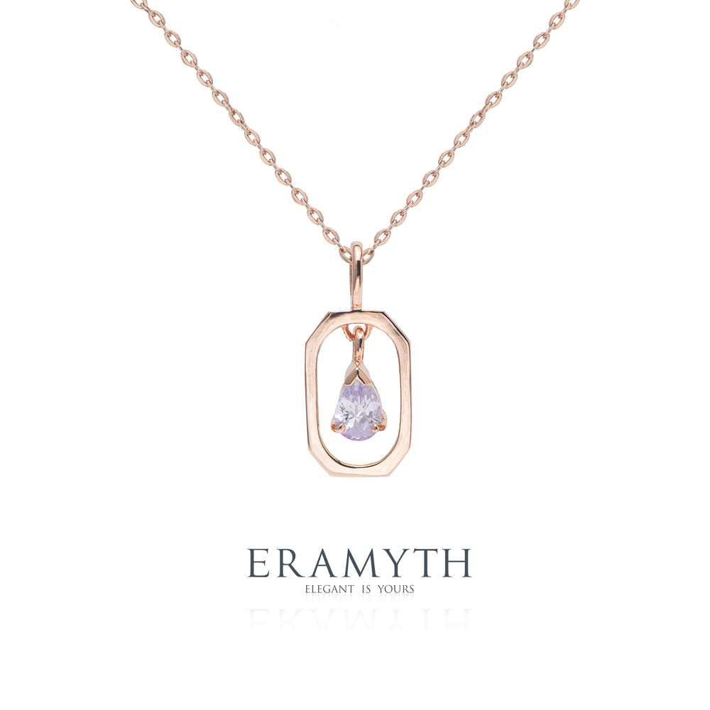 Eramyth Jewelry: สร้อยคอพร้อมจี้  เงินแท้ 925 ฝั่งด้วยเพชรสวิสCZ SF-0200-P02 (พร้อมส่ง)