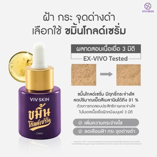 คู่หูกู้ผิว ใสฉ่ำไร้ริ้วรอย (สูตรออริจินอล) VIV SKIN ขมิ้นโกลด์เซรั่ม 1 + ขมิ้นโรสครีม 1