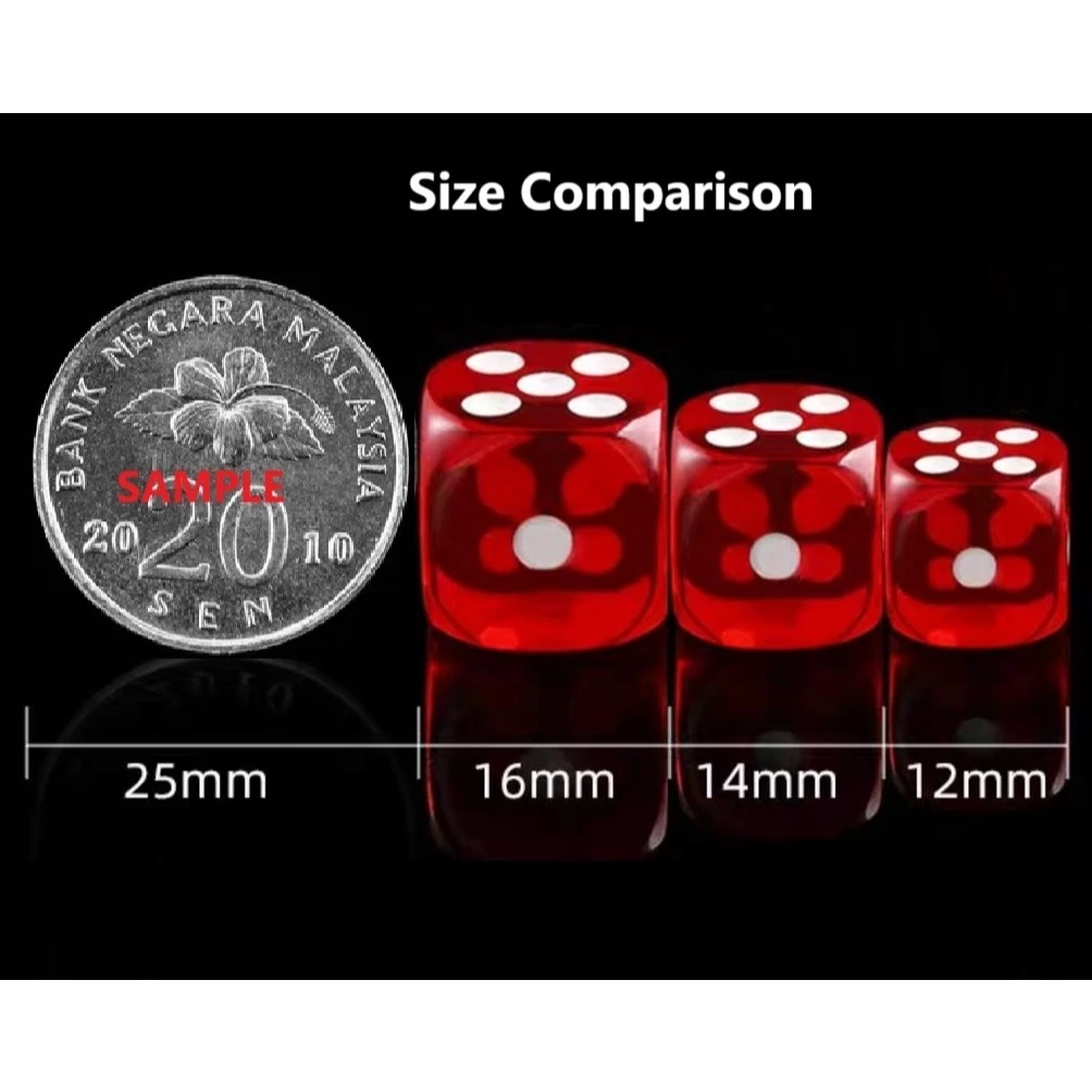 Dice ลูกเต๋า อะครีลิคคุณภาพสูง Premium Quality Acrylic Dice Crystal Dice 14mm 16mm thumbnail 3