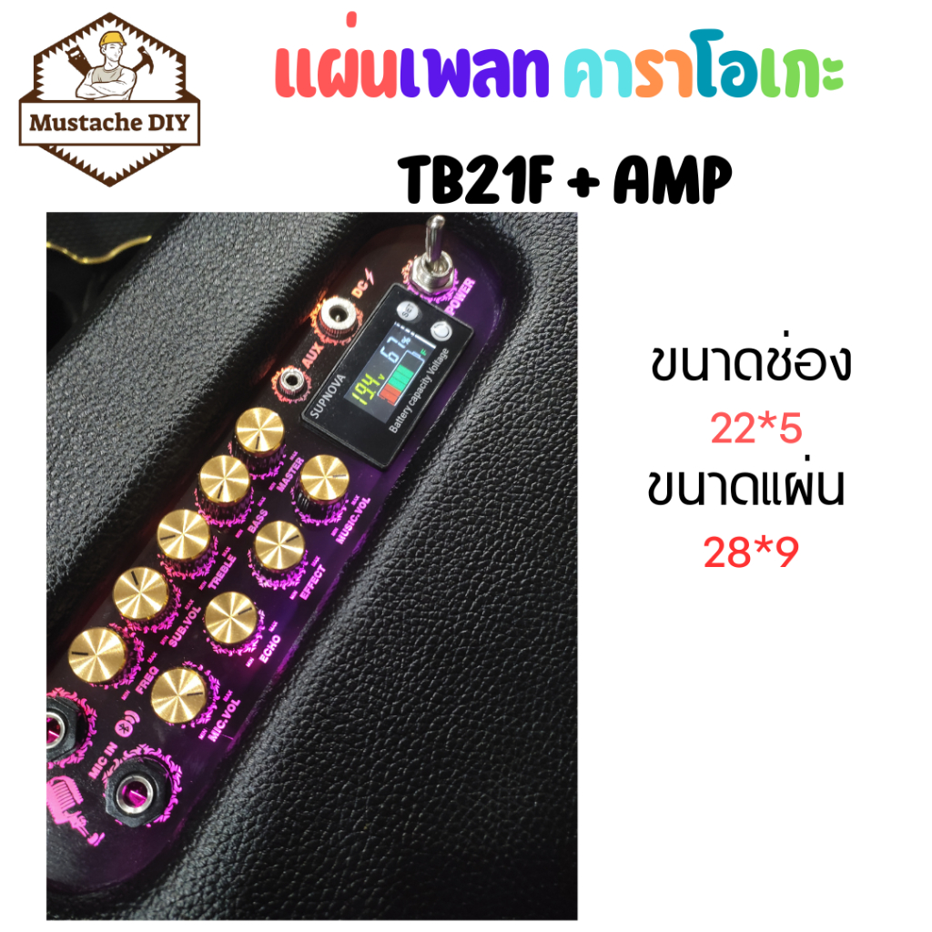 แผ่นเพลท TB21F + AMP คาราโอเกะ จอวัดแบตเตอรี่