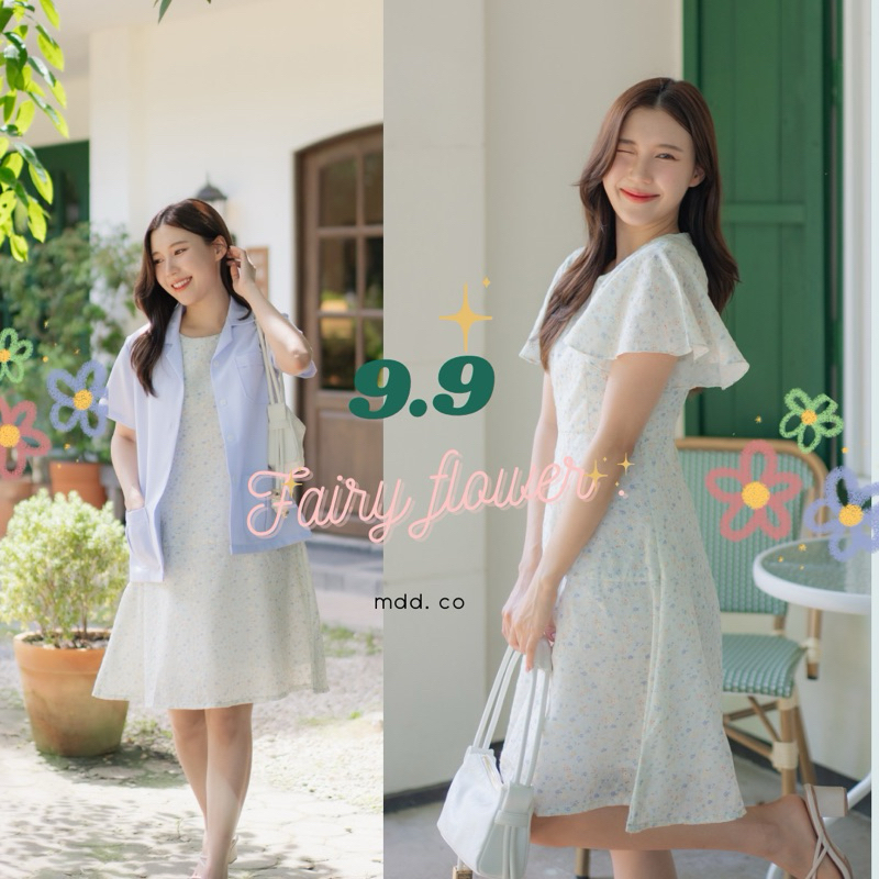 พร้อมส่ง mdd. co FAIRY FLOWER เดรสใส่สบาย ไม่ร้อน ไปทำงาน ไปคาเฟ่