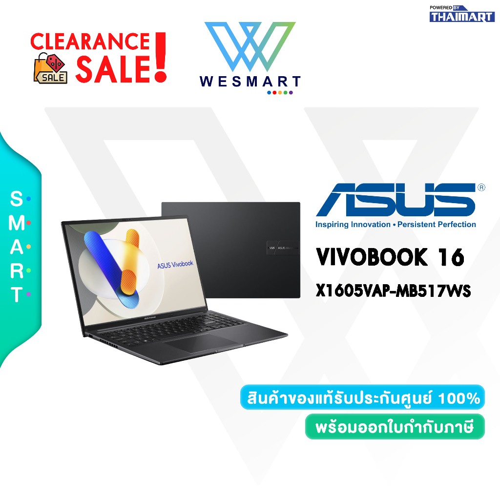 (Clearance0%) ASUS NOTEBOOK (โน้ตบุ๊ค) VIVOBOOK 16 X1605VAP-MB517WS : Demo ตัวโชว์/ประกันศูนย์ ASUS 