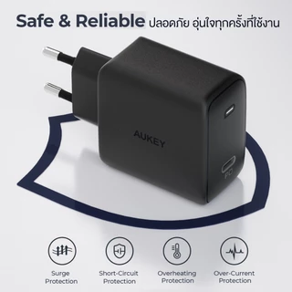 AUKEY PA-F4 หัวชาร์จเร็ว 45W GaN Super Fast Charge 2.0 PD3.0 PPS ชาร์จเร็ว iPhone 17 / Samsung S25