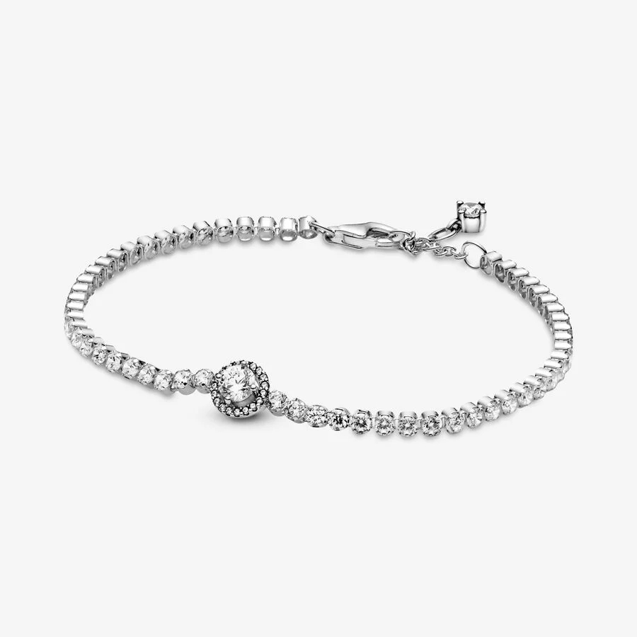 กำไล Pandora Sparkling Halo Tennis Bracelet เงินแท้ S925 พร้อมกล่องเก็บ