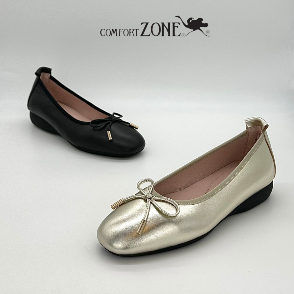 Comfort Zone Bow Tie Shoes, Gold/Black, Size 36-41