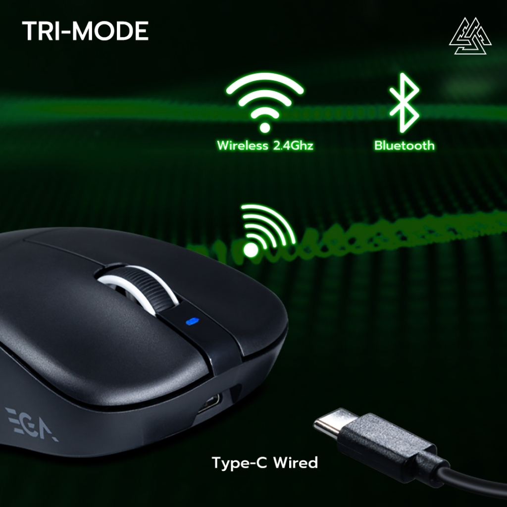 [ประกัน 1ปี] EGA Type M15 Gaming Mouse เมาส์เกมมิ่งไร้สาย Bluetooth/Wireless/Wired มี Macro Software