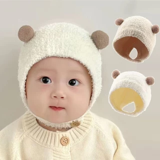 เนื้อผ้าเนียนนุ่มน่าสัมผัส หมวกเด็กทารก ฤดูใบไม้ร่วงและฤดูหนาว หมวกบีนนี่ หมวกไหมพรมเด็ก หมวกเด็กสําหรับ