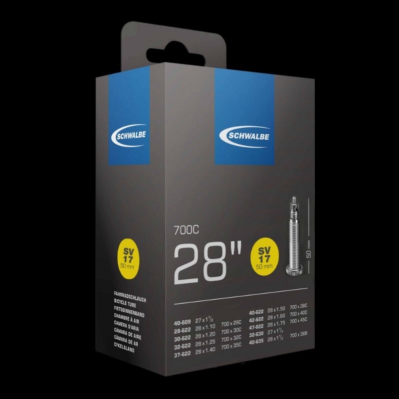 SCHWALBE ยางใน 700X28C-700X45C และ 700X38B, ยาว50mm หัวเล็ก (SV17)