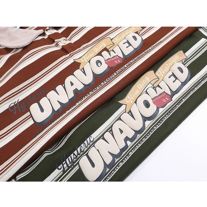 CLIFF สไตล์ญี่ปุ่น ลายทาง เสื้อโปโล แนววินเทจ แบบหลวม แขนสั้นฤดูร้อน ปกพับ - รูปที่ 2