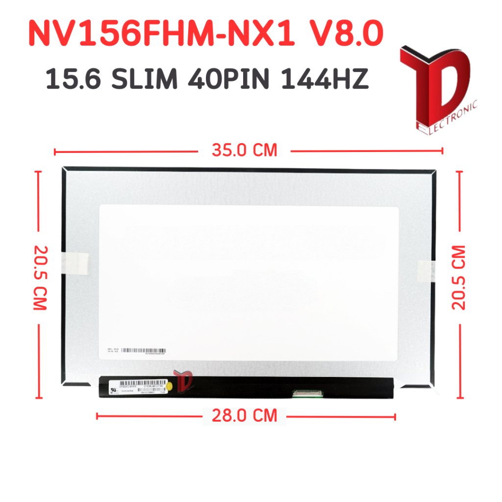 15.6 SLIM 40 PIN FHD IPS 144Hz ไม่มีหู / NV156FHM-NX1 สินค้าส่งจากไทย