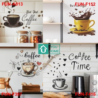 สติ๊กเกอร์คาเฟ่ สติ๊กเกอร์ติดผนัง สติกเกอร์ แต่งร้านกาแฟ diy สติ๊กเกอร์ สติ๊กเกอร์ติดกระจก cafe coffee คาเฟ่ พร้อมส่ง