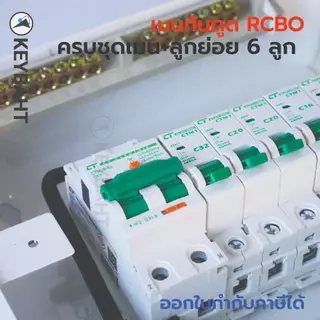 ตู้คอนซูมเมอร์ 6 ช่อง เมนกันดูด RCBO พร้อมลูกย่อย 6 ลูก รุ่น CTU-R6 แบรนด์ CT electric