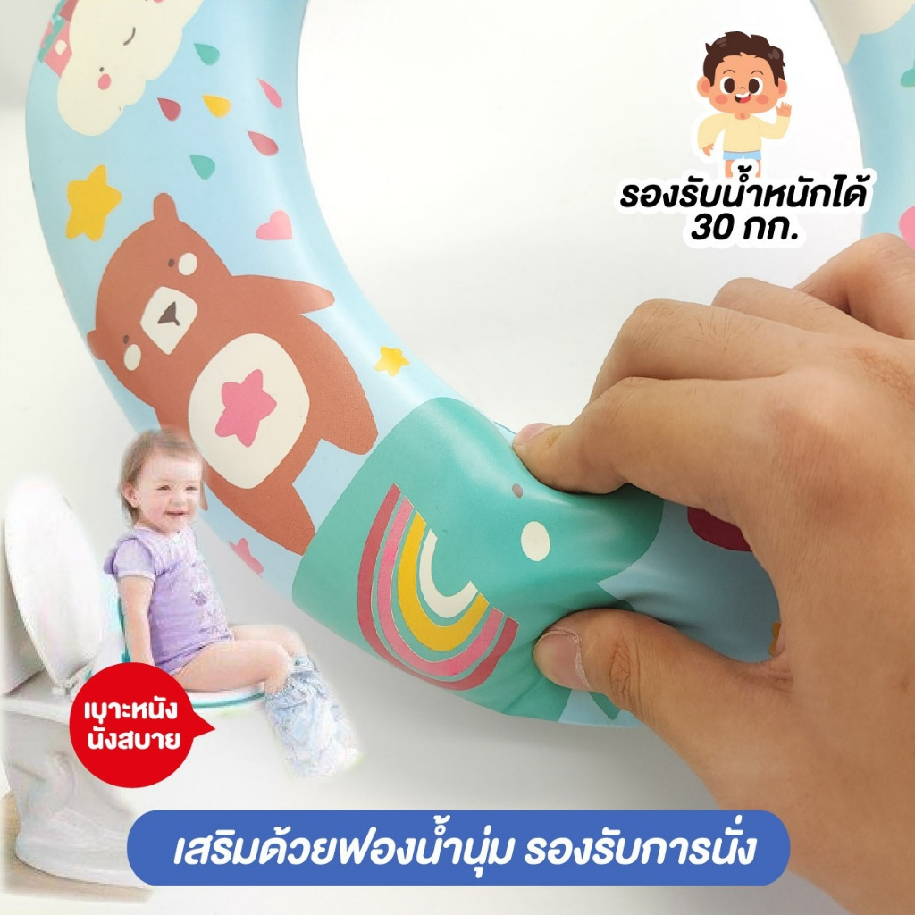 ฝารองนั่งชักโครกสำหรับเด็ก รุ่นบุฟองน้ำ ใช้ฝึกเด็กให้ขับถ่าย รูปที่ 5