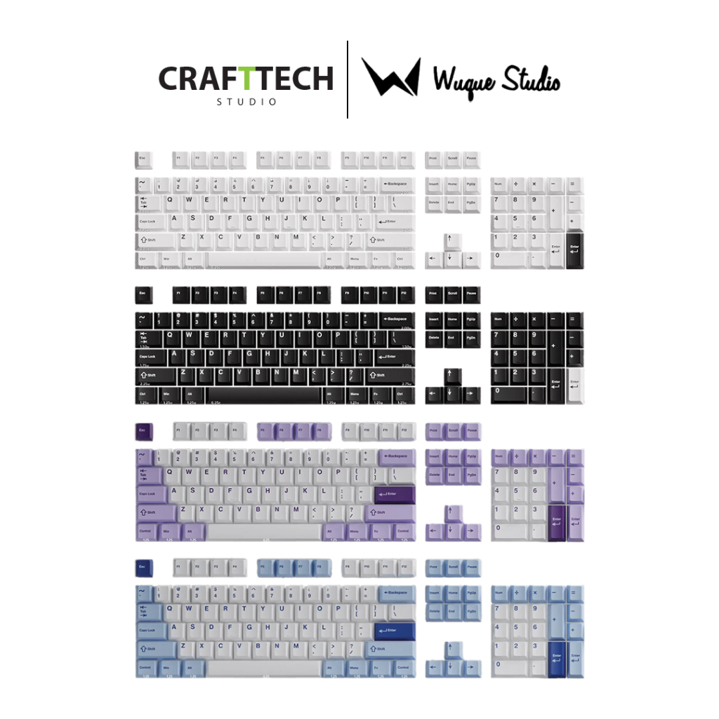 Wuque คีย์แคป PBT Doubleshot Cherry profile 176 ปุ่ม ของแท้