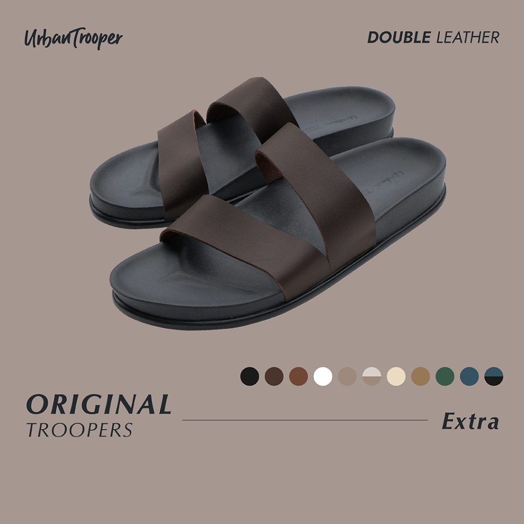 รองเท้า Urban Trooper Everyday รุ่น Original Troopers Leather สี Walnut รองเท้าเเตะ Unisex