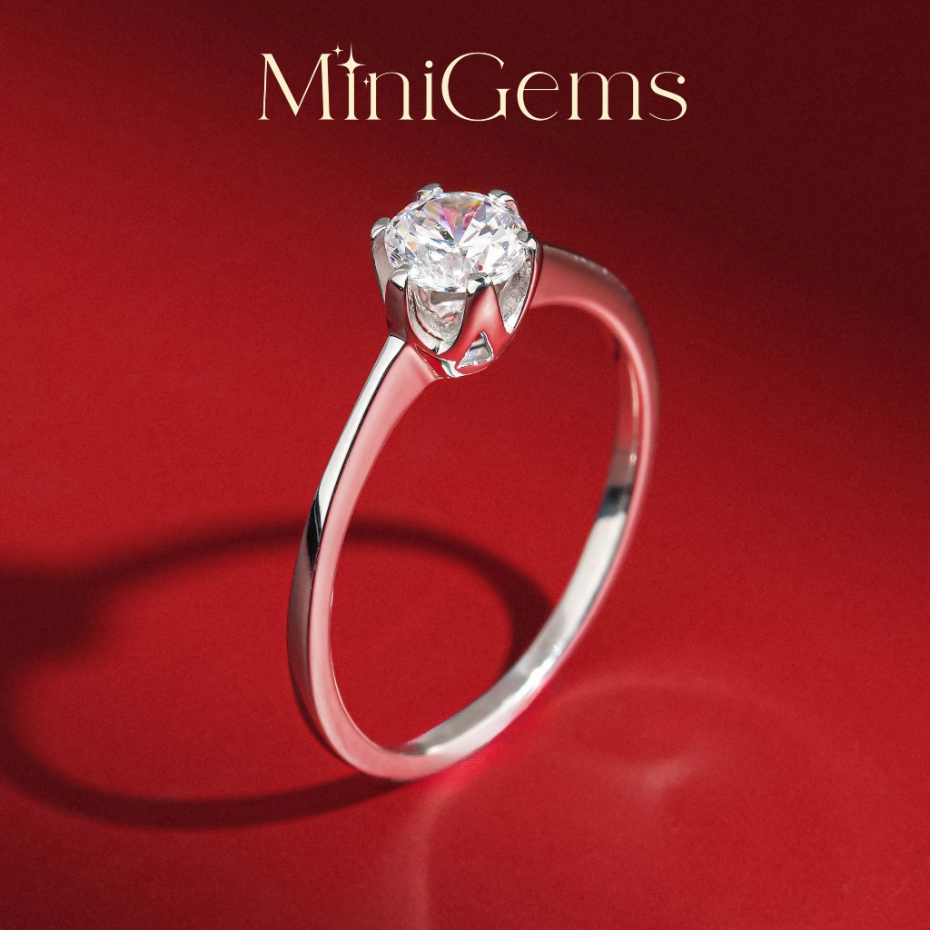 MiniGems แหวน เงินแท้ 92.5 เพชรสวิส(CZ) แหวนคู่ แหวนแต่งงาน แหวนผู้หญิง แหวนผู้ชาย 06292