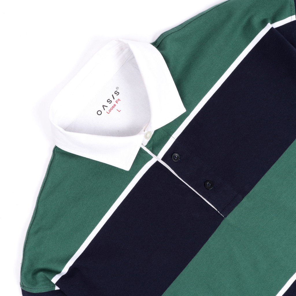 OASIS เสื้อโปโลผู้ชาย รุ่น MPYL-1928-L โปโล แขนยาว เนื้อผ้าคอตตอน สีเขียว สีขาว ราคา ถูกที่สุด ดีลบีเคเค แกลเลอรีภาพที่ 6