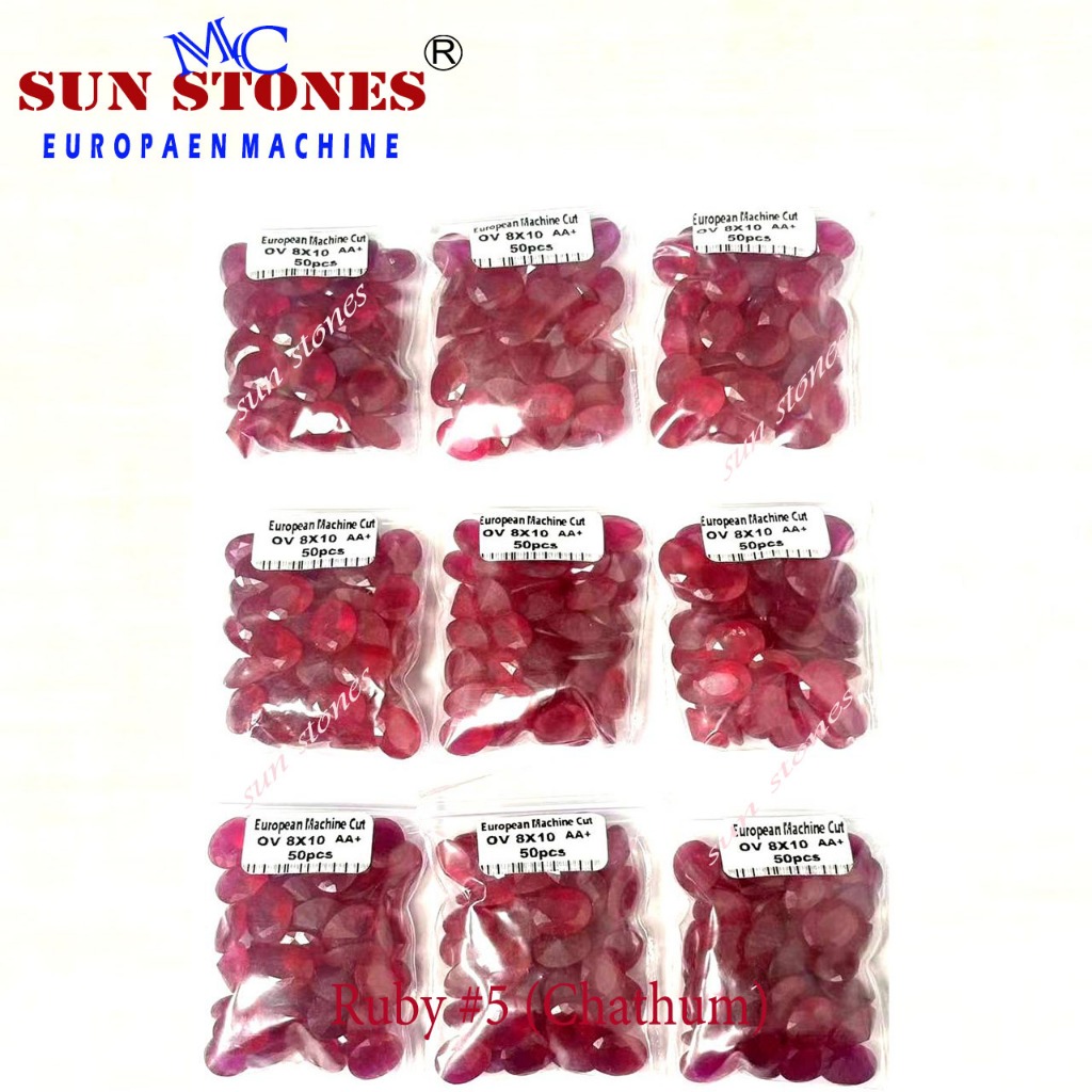 พลอยอัดชาตั้มรูบี้ ไซส์ 3X4 ถึง 10X14 OVAL Shape #5 SYNTHETIC&CHATHUM, รูปทรงไข่ เจียระไนเหลี่ยมเพชร ราคา ถูกที่สุด ดีลบีเคเค แกลเลอรีภาพที่ 4