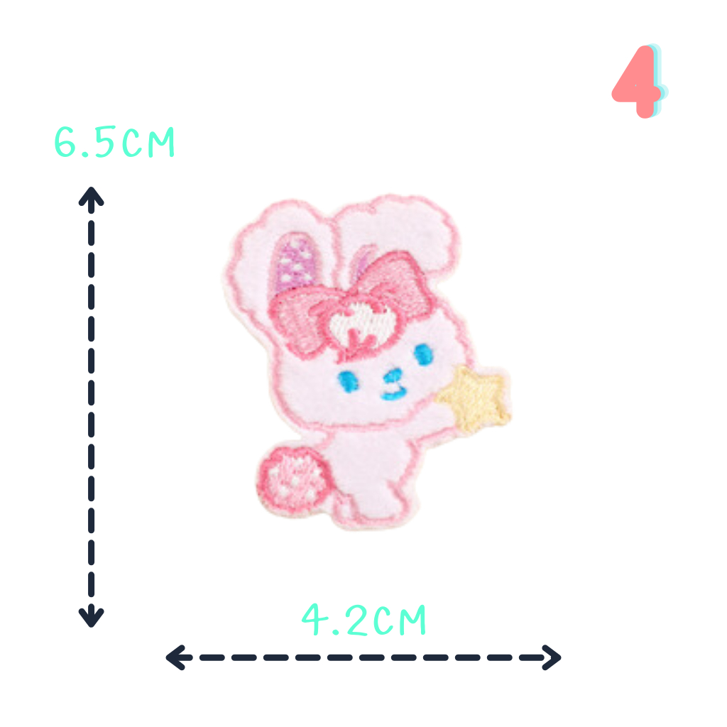 ตัวรีดติดเสื้อขนนิ่ม ชุดที่ A8  ลายน้องกระต่าย ช้าง แกะ ดูคุณหนูมากๆ ด้านหลังมีกาวรีดติดผ้าได้เลย - รูปที่ 3