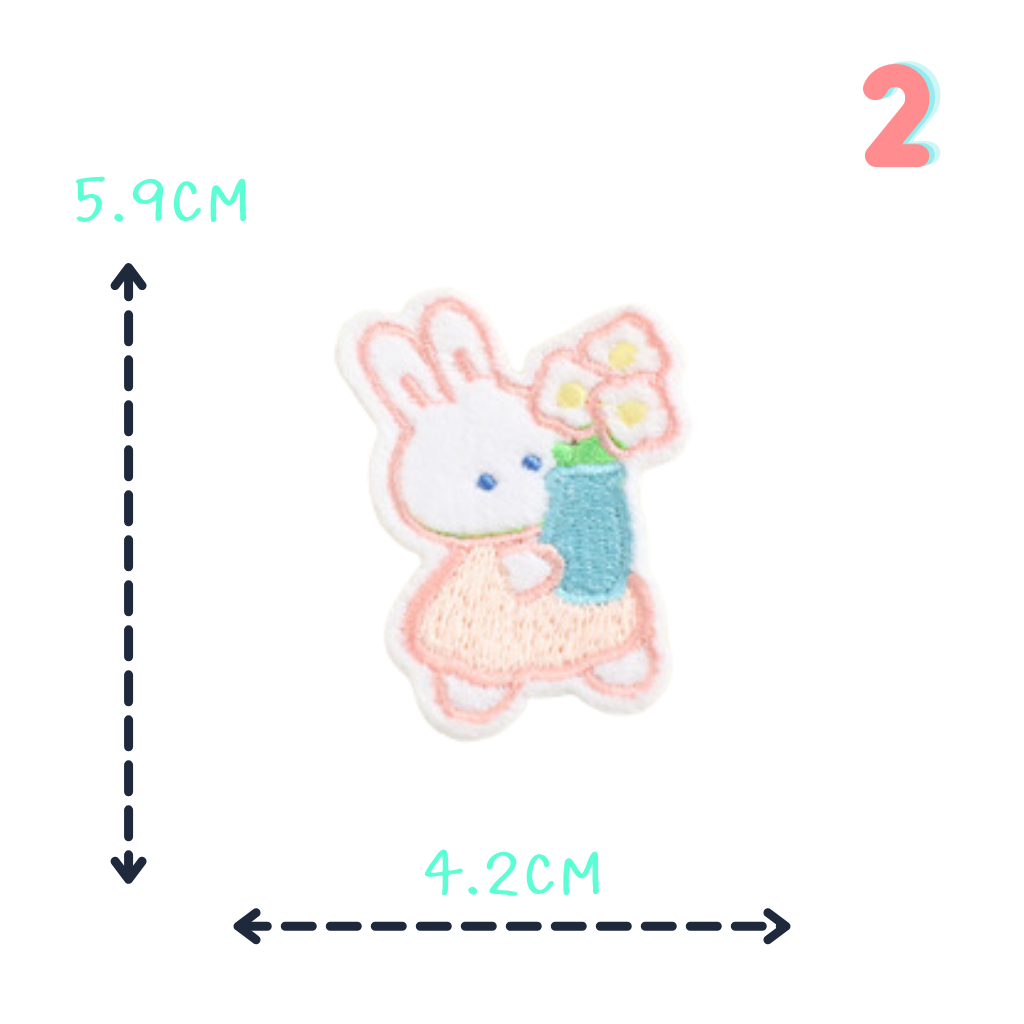 ตัวรีดติดเสื้อขนนิ่ม ชุดที่ A8  ลายน้องกระต่าย ช้าง แกะ ดูคุณหนูมากๆ ด้านหลังมีกาวรีดติดผ้าได้เลย - รูปที่ 2