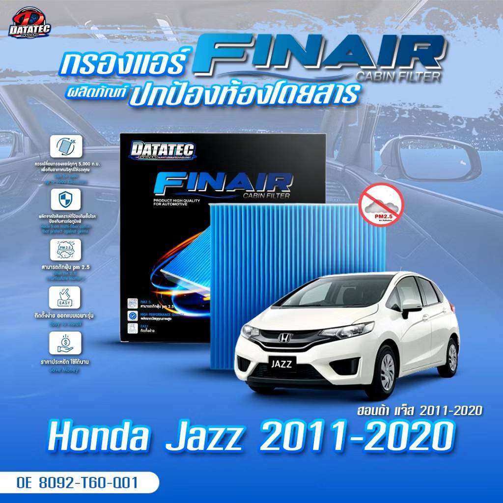 [รุ่นใหม่ผ้ากรองสีขาว]กรองแอร์ FIN AIR ตรงรุ่น HONDA JAZZ 08-18,CITY 09-18,Brio,CIVIC FC,FK,FE,FREED,HR-V14-18,CR-V17-20