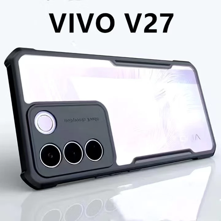 เคสกันรอยกล้อง PC+TPU สำหรับVivo V27 Pro V29E Y100 กันกระแทก เคสหลังใส
