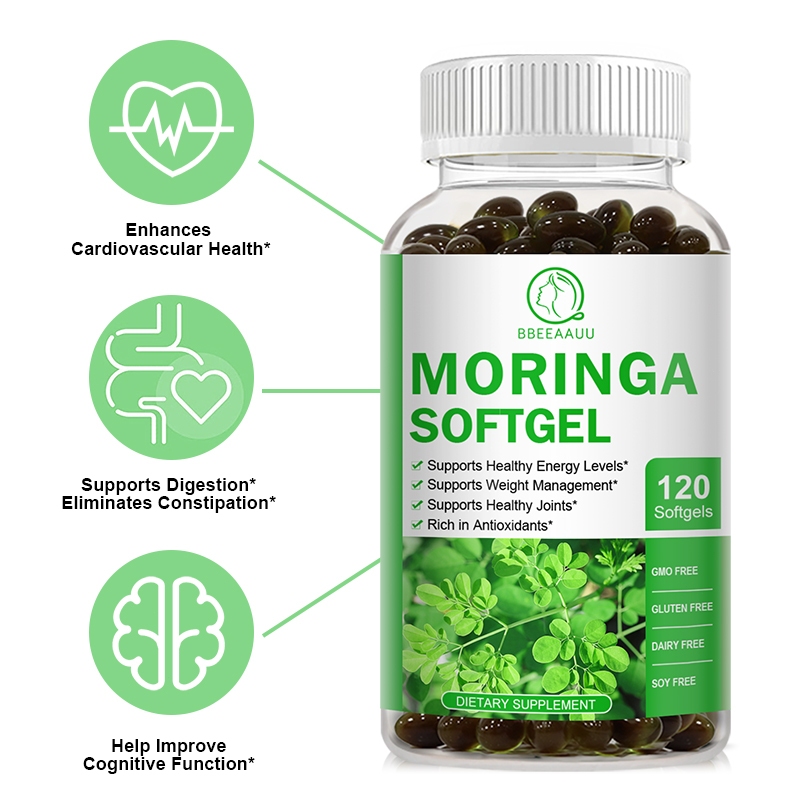 BBEEAAUU Moringa มะรุม ลดน้ำหนัก แคปซูลมะรุม เพิ่มระดับพลังงาน ข้อต่อแข็งแรง อุดมไปด้วยสารต้านอนุมูลอิสระ 120PCS