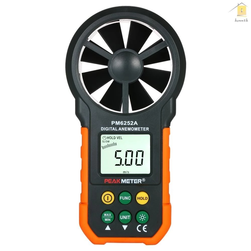 PEAKMETER PM6252A เครื่องวัดความเร็วลม CFM แบบพกพา พร้อมไฟแบ็คไลท์ LCD