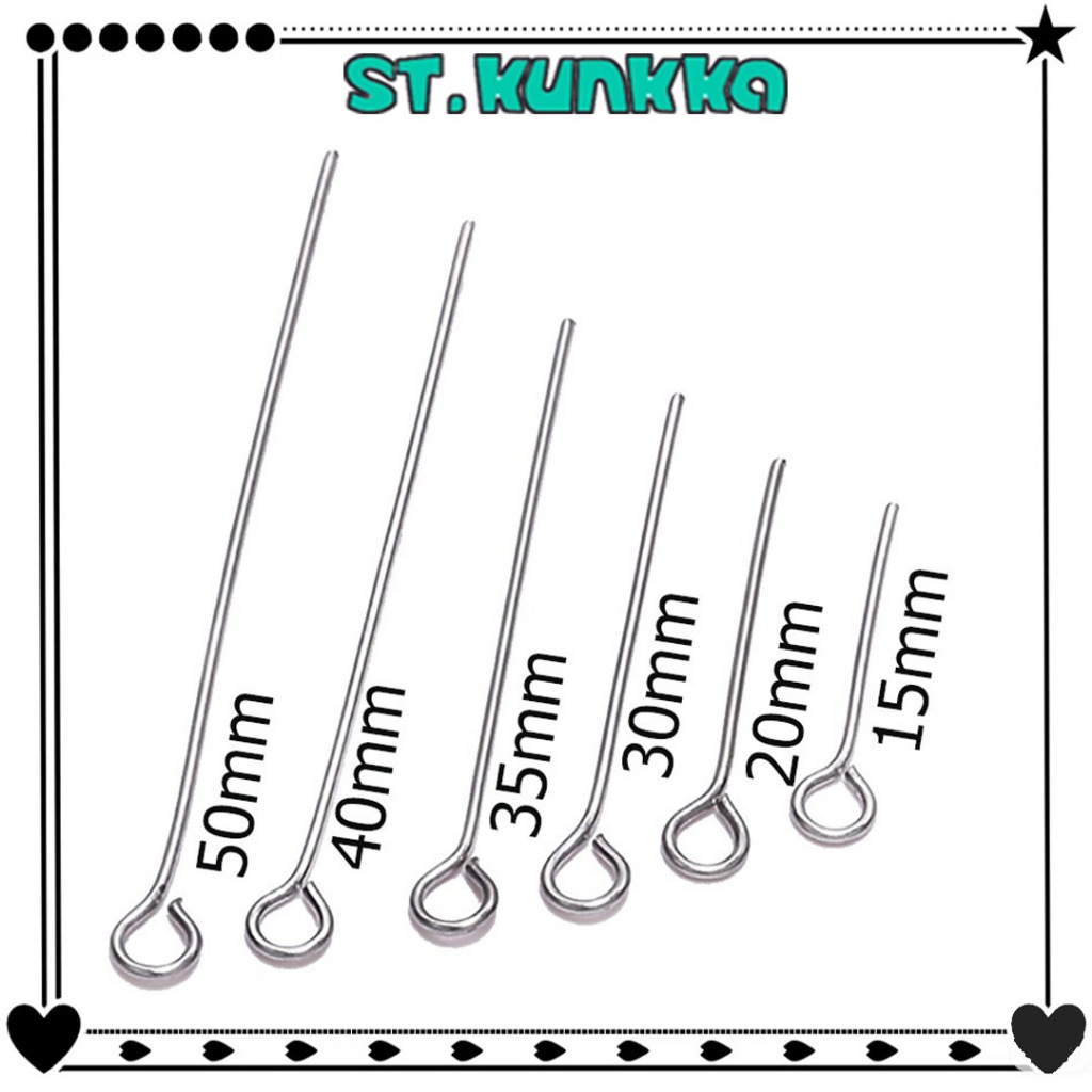 หมุดสแตนเลส 100 ชิ้นสําหรับทําเครื่องประดับ 15-70 มม DIYเครื่องประดับ อุปกรณ์เสริม