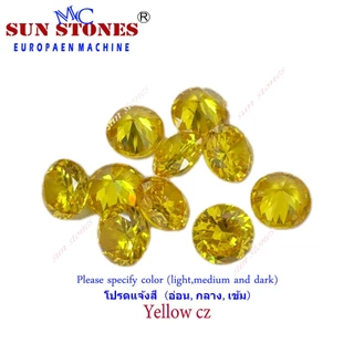 CZ Round Shape ขนาด 1.0 MM ถึง 2.75 MM Colors, เพชรรัสเซียสีๆ ทรงกลม เจียระไนเหลี่ยมเพชร