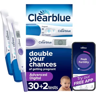 ของแท้100%Clearblue Advanced Digital Ovulation Testทดสอบการตกไข่พร้อมเครื่องแบบดิจิตอลสีม่วง30เทส+ตรวจครรภ์2 เทส