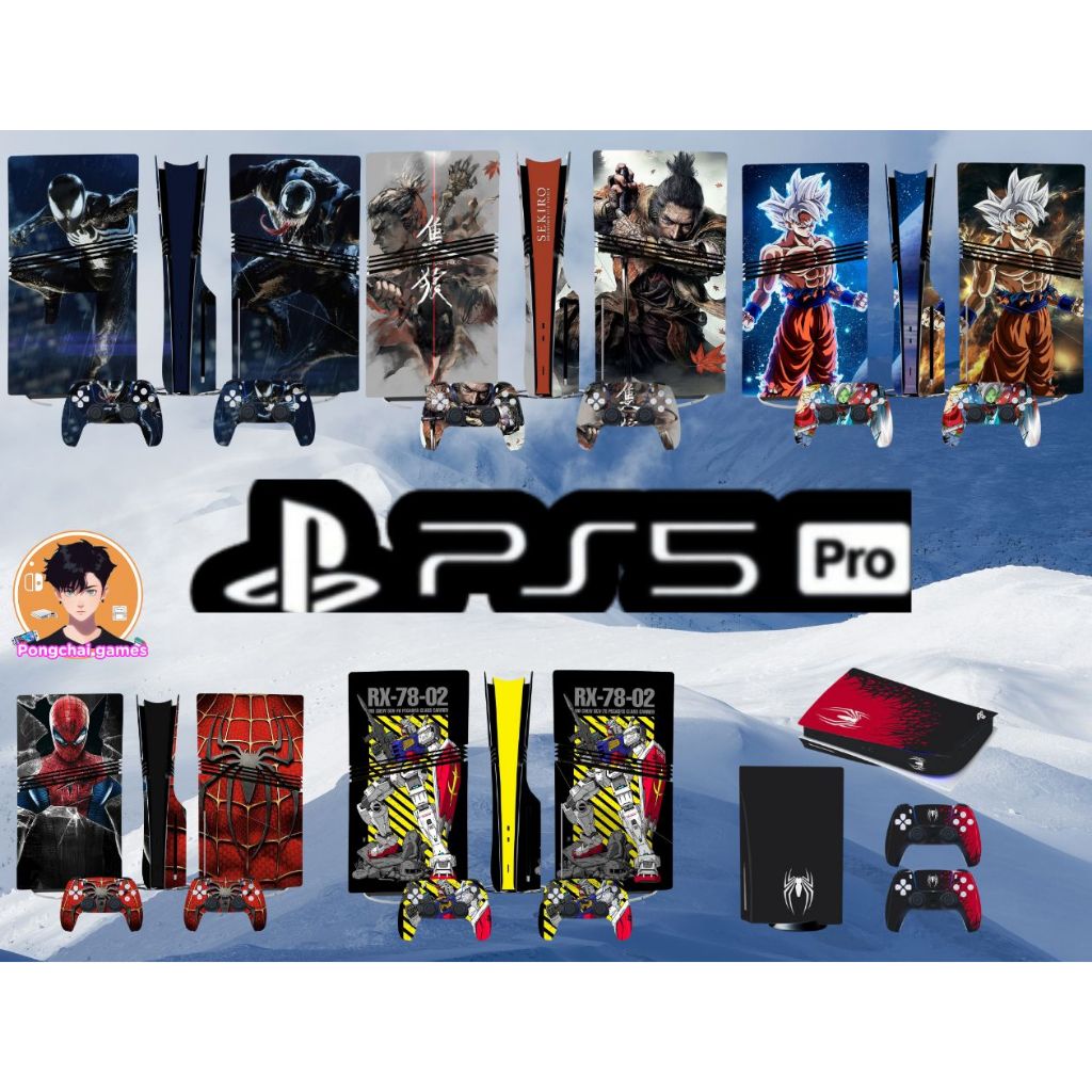 สติกเกอร์ติดเครื่องและจอย กันรอย PS5 PRO รุ่น ออปติคอลไดรฟ์ ps5 pro รุ่นใส่แผ่นเท่านั้น
