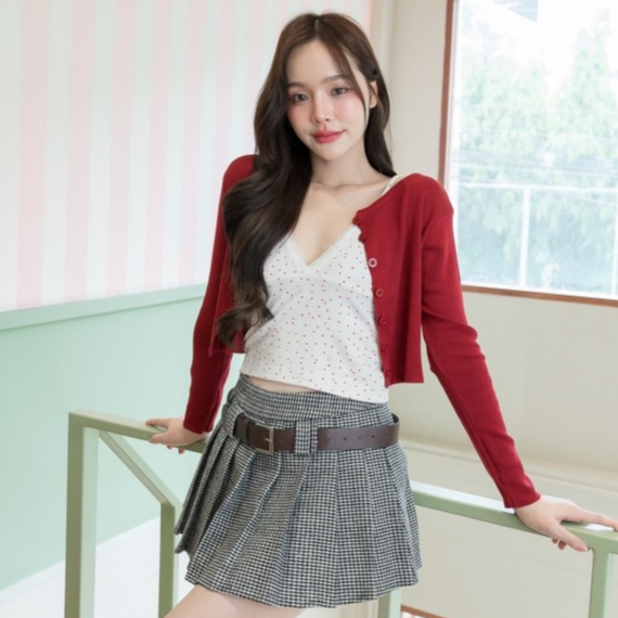 JARINYA Set 2 ชิ้น เสื้อกล้ามสายเดียว + เสื้อคลุม งานผ้าเกรดดี ใส่สวย ใส่สบาย