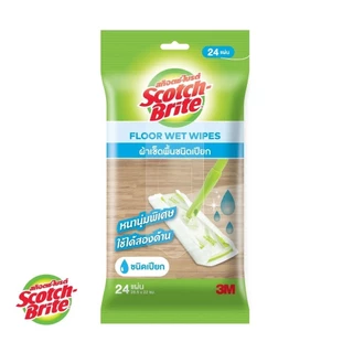 3M สก๊อตช์-ไบรต์ ผ้าเช็ดพื้นชนิดเปียก ผ้าถูพื้น สำหรับ อีซี่ สวีปเปอร์ Floor Wet Wipes