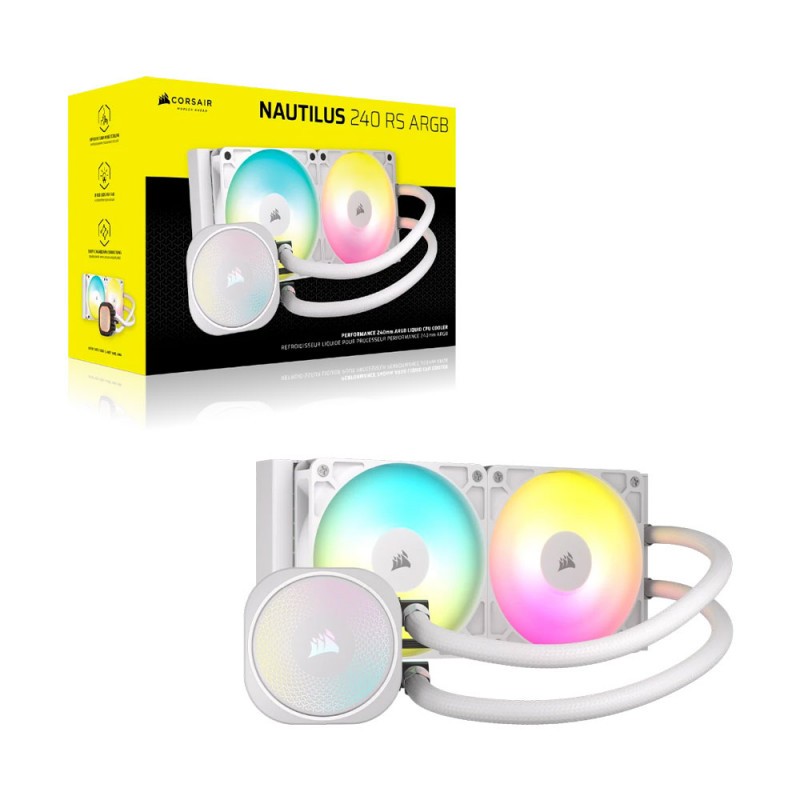 LIQUID COOLER (ชุดน้ำปิด) CORSAIR NAUTILUS 240 RS ARGB WHITE (CW-9060094-WW) 6Y.