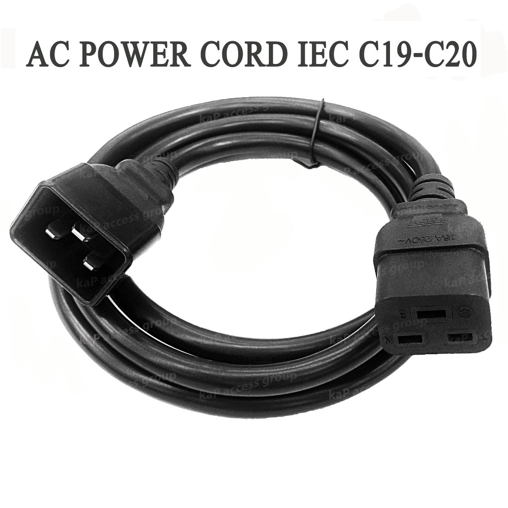 สาย AC POWER CORD IEC C19-C20 (3 x 1.5 sq.mm) 16AWG 1.8M / 3M (16A)