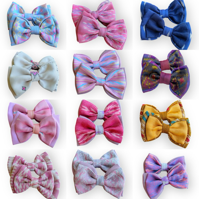 1 ชิ้น🇹🇭โบว์ผ้าทอลายไทย🎀พร้อมส่ง🎀