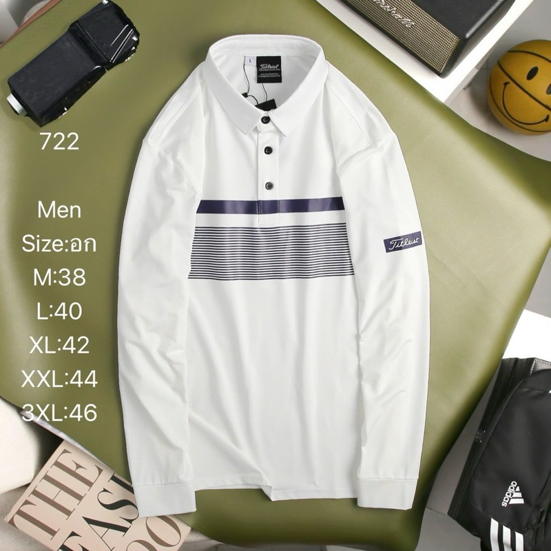 เสื้อโปโลผู้ชาย คอปกแขนยาว ตีกอล์ฟ ใส่ลำลอง polo man FJ09