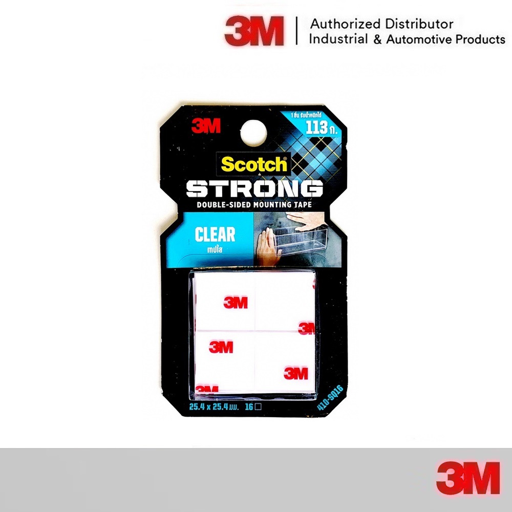 Scotch® Clear Tape  Square Clear tape, 25 mm x 25 mm, 16 pcs เทปกาวสองหน้าแรงยึดติดสูง สำหรับภายในและภายนอกอาคาร