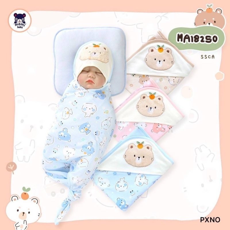 ผ้าห่อตัว เด็กแรกเกิด ผืนใหญ่ ผ้านิ่ม อย่างดี Mami baby ผลิตในไทย