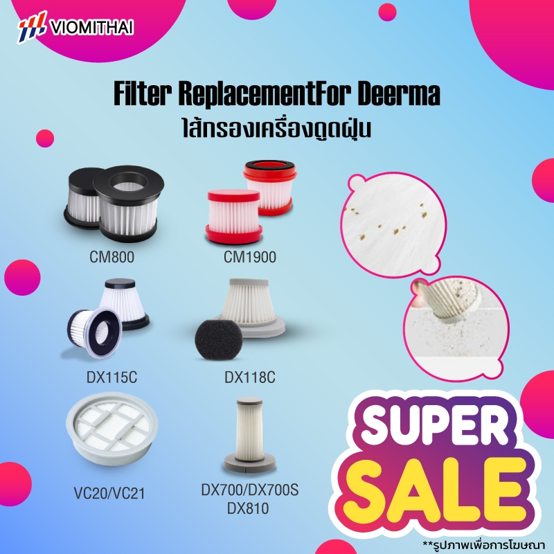 Filter Replacement For Deerma VC20/CM800/CM1900/DX700/DX115C/DX118C