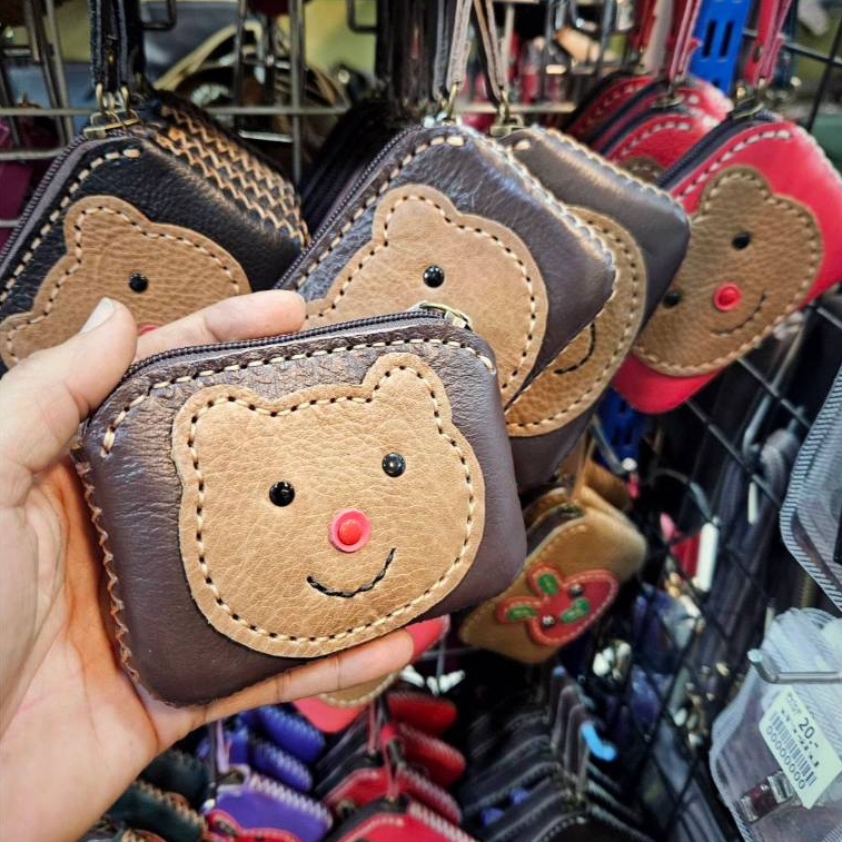หมีเนย กระเป๋าใส่เหรียญ ขนาด 3.5×4.5 นิ้ว ใส่บัตร และ ธนบัตรพับครึ่งได้สบาย