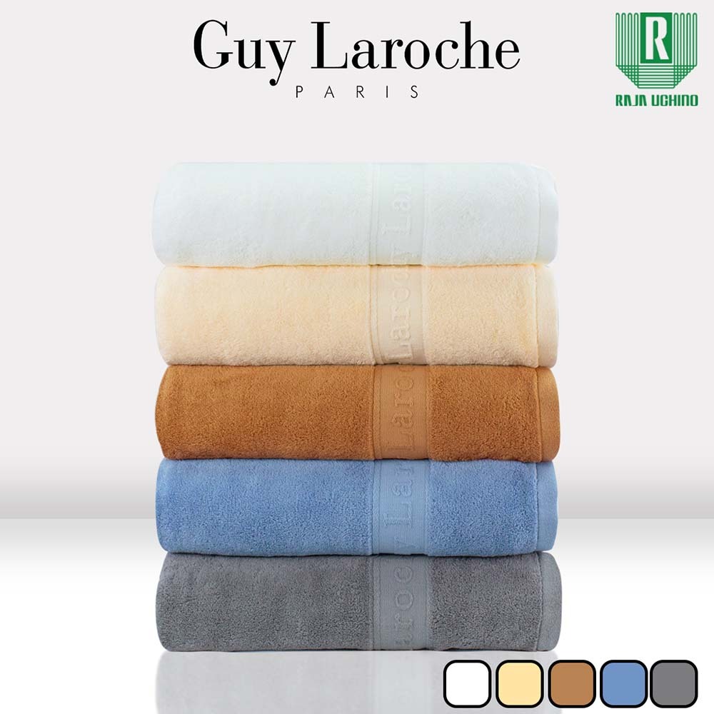 GUY LAROCHE Towel ผ้าขนหนูพรีเมี่ยม ผ้าเช็ดตัว ขนาด 70x140 cm. เช็ดผมขนาด 38x80 cm. คอตตอน100%  แอนต