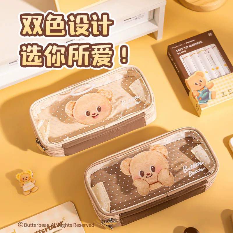 (พร้อมส่ง) กระเป๋าใส่ดินสอปากกาน้องเนย Deli x Butterbear ลิขสิทธิ์แท้