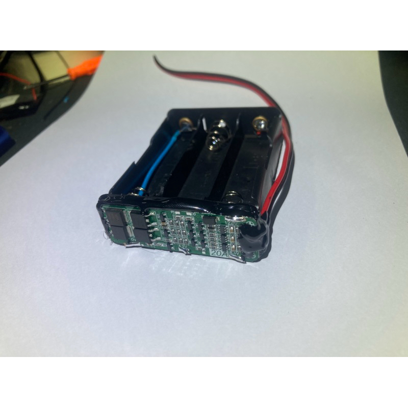 รางถ่าน 18650 พร้อม BMS 3S 20A 12.6V (เพียงใส่ถ่านก็ใช้งานได้เลย)