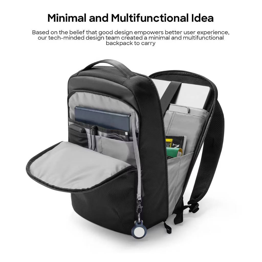 🇹🇭Tomtoc Explorer-T60 Laptop Backpack กระเป๋าเป้สะพายหลัง 16"ดีไซน์เรียบหรู พร้อมความโค้งมน น้ำหนักเบา ทนทาน กันละอองน้ำ