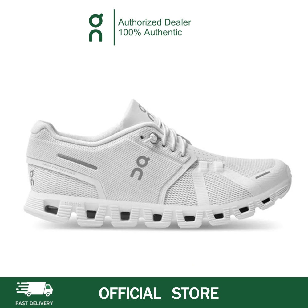 [On Running] รุ่น Cloud 5 ผู้ชาย รองเท้าวิ่ง รุ่นฮิต เบา พร้อมส่ง (เพิ่มไซส์ 0.5 - 1 ซม.)white