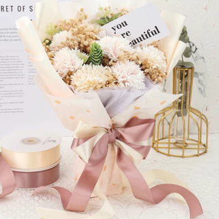 ริบบิ้นผ้าซาติน หน้ากว้าง 2.5 ยาว 25 หลา /ม้วน ริบบิ้นตกแต่ง DIY