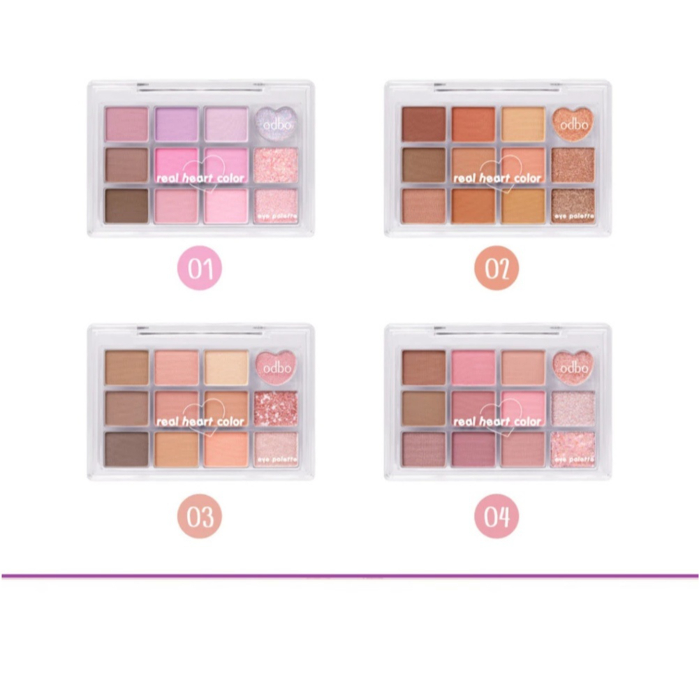 (แท้) Odbo real heart color eye palette โอดีบีโอ เรียล ฮาร์ท คัลเลอร์ อาย พาเลท #OD2019