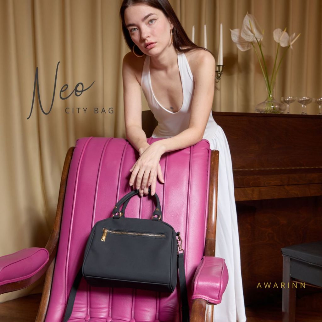 AWARIN กระเป๋าสะพาย รุ่น Neo City Bag / Size M สไตล์มินิมอล ลุคเกาหลี